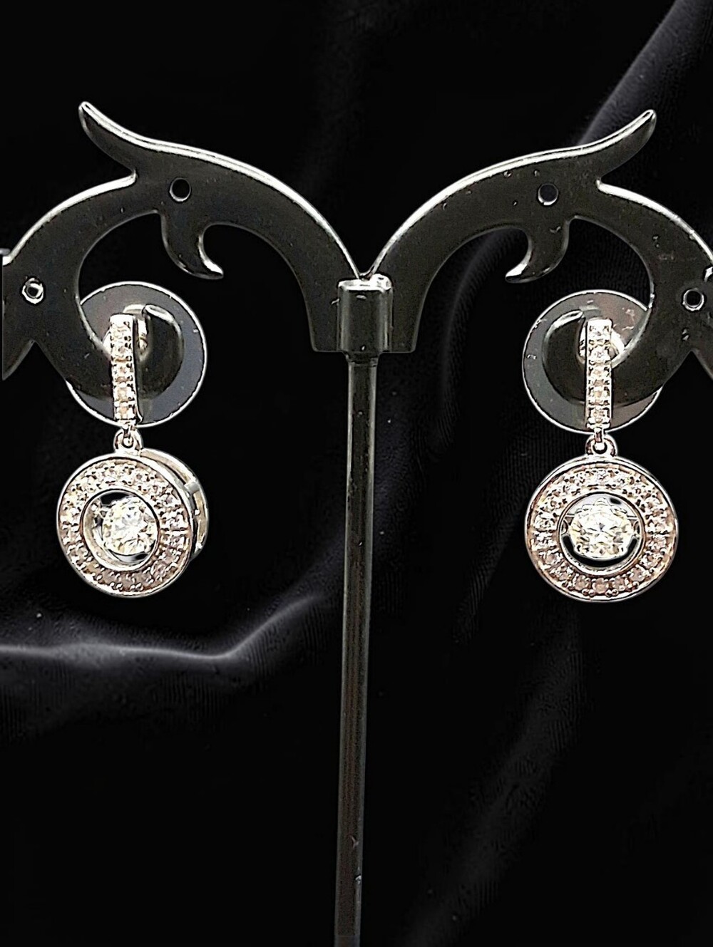 Moissanite 1.44 ctw Earrings in Rhodium Over Sterling Silver